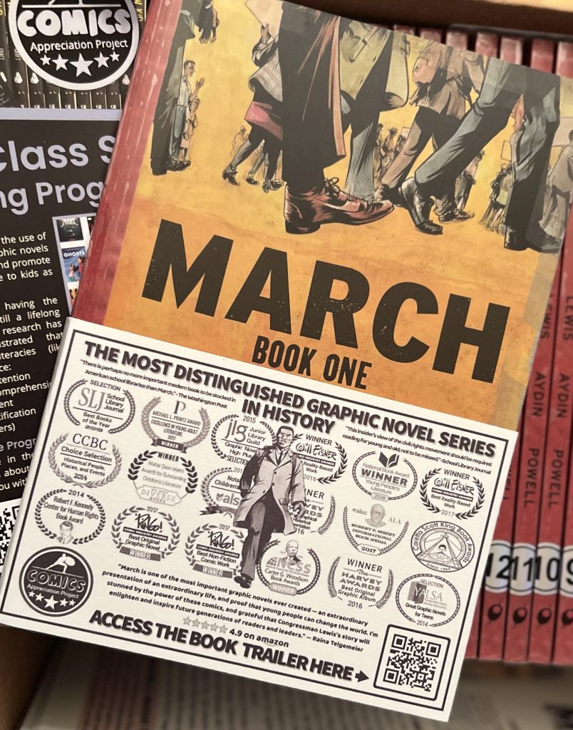 March Shelf Talker with Background