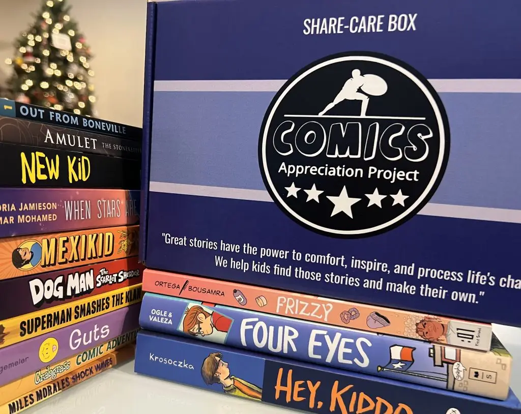 boxes of comic books and graphic novels