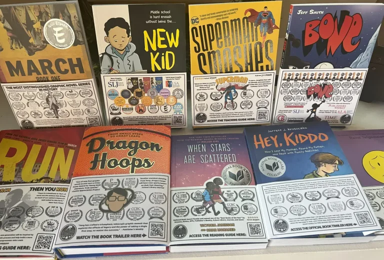 Key graphic novels with shelf talkers